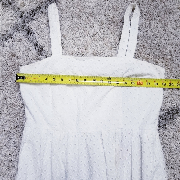 Vince Camuto Cotton Eyelet Tiered Dress Ivory / White Size 16 - Picture 6 of 7